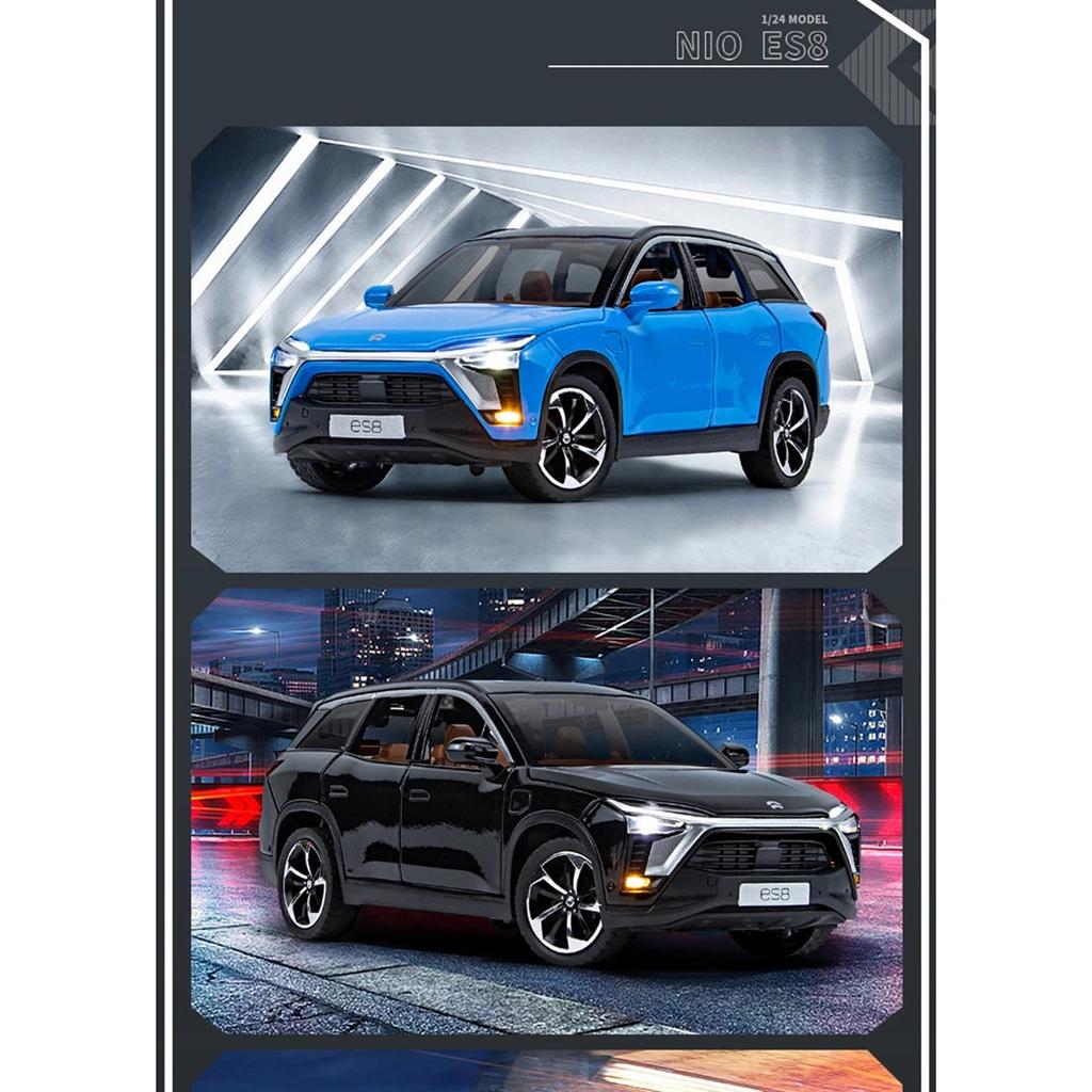 1/24 NIO ES8 внедорожник сплав новая энергия модель автомобиля литой металл игрушечный транспорт модель автомобиля высокая имитация звука и света детские подарки