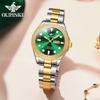 Брендовые маленькие зеленые часы, легкие роскошные бриллиантовые часы, модные трендовые светящиеся механические часы, женские часы
