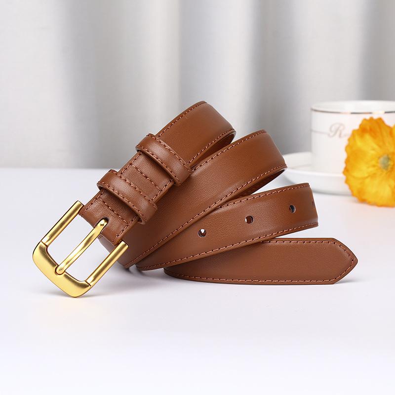 Japanese And Korean Lady Style Pure Cowhide Belt Women'S Simple Casual Jeans Belt Decorative Versatile Leather Women'S Belt