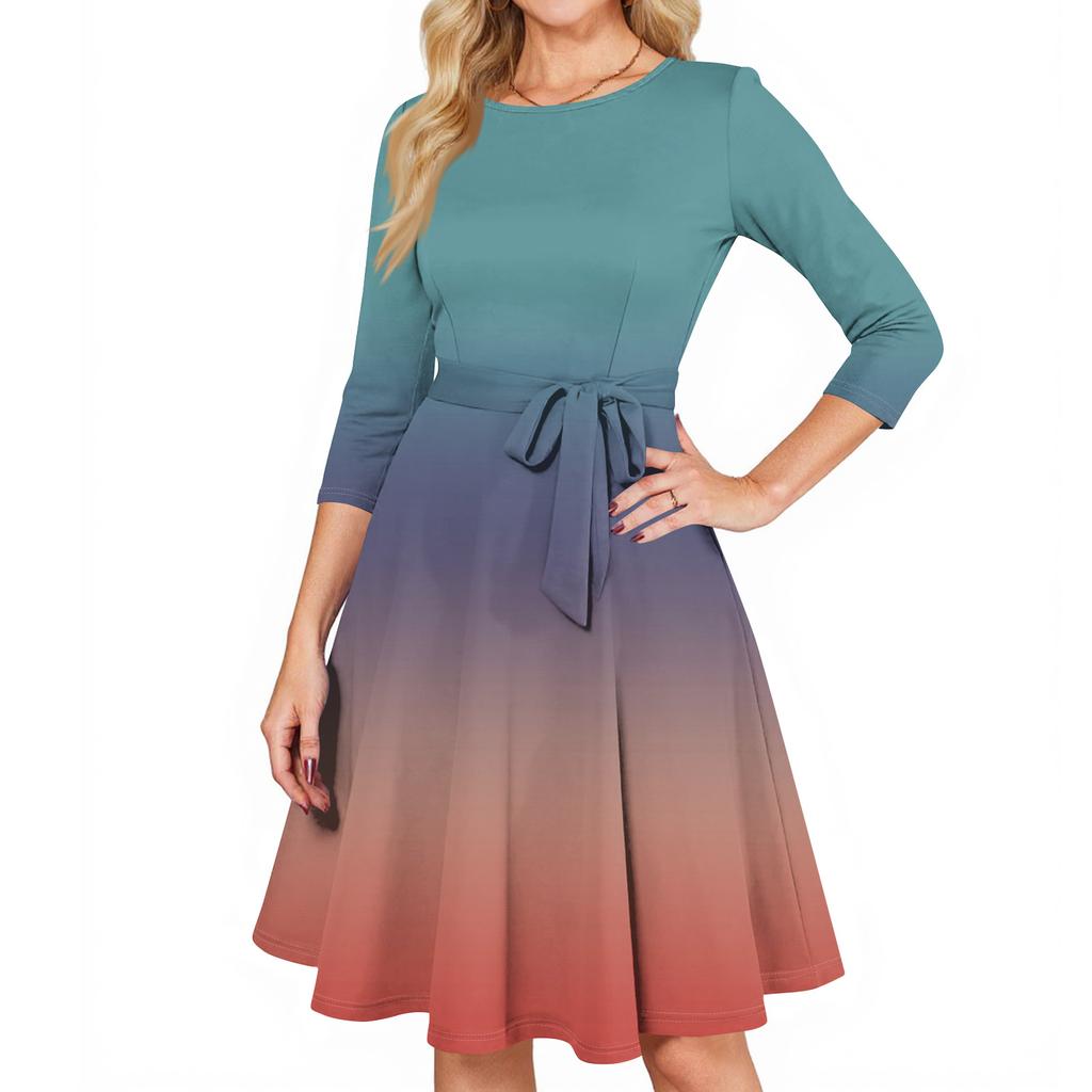 Women's Cocktail Dresses 3/4 Sleeve Vintage Wedding Guest Dress