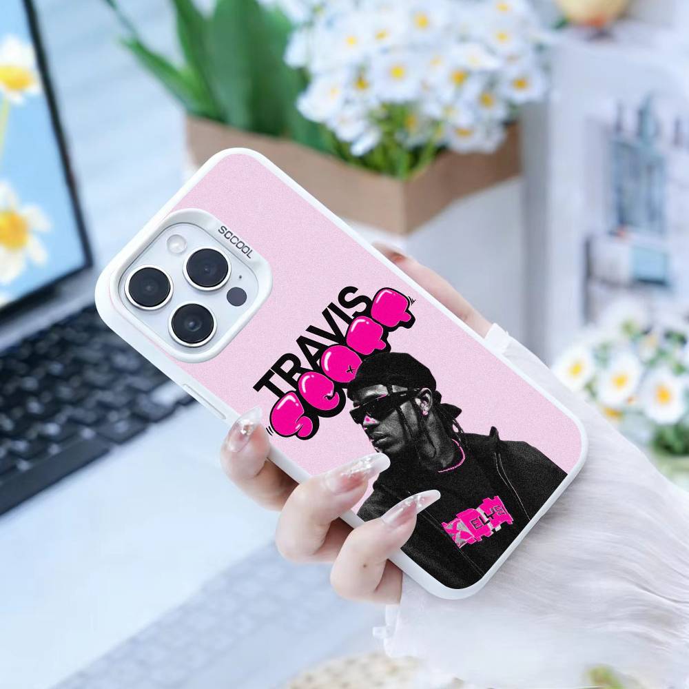 Чехол для телефона T-Travis S-ScottS Певец Для iPhone 16,15,14,13,12,17,Pro,MAX белый Матовый Ударопрочный Чехол