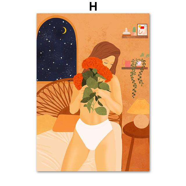 Абстрактная мода в стиле бохо подруга Монстера, настенная живопись на холсте, постеры на скандинавскую тему и принты, настенные панно для декора гостиной
