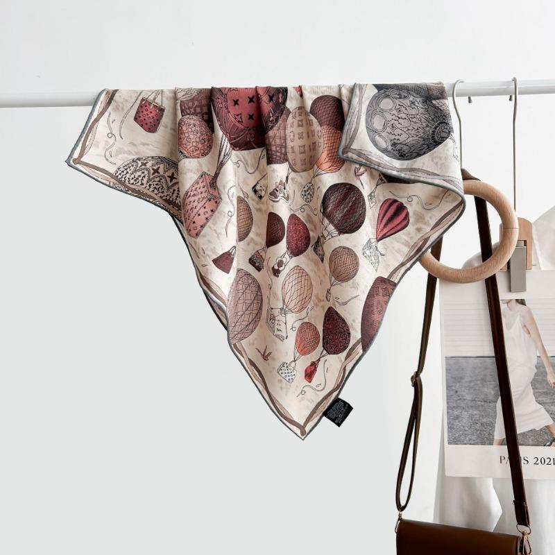 Double-sided Heterochrome Colored Balloon Silk Wool Silk Scarf Women's Spring and Autumn New High-end Versatile Silk Wool Warm Scarf