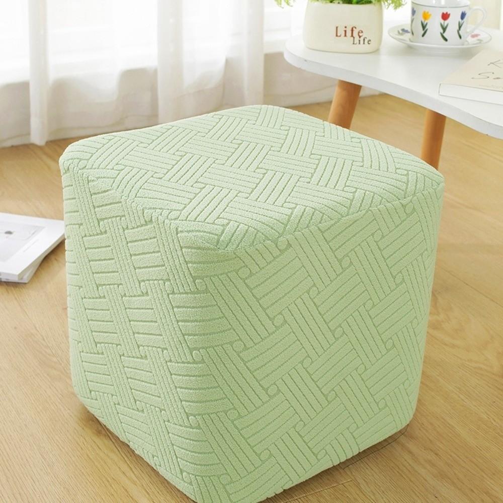 T-Shape Jacquard Ottoman Cover Solid Color Footrest Slipcover New Square Stool Cover Home Decor