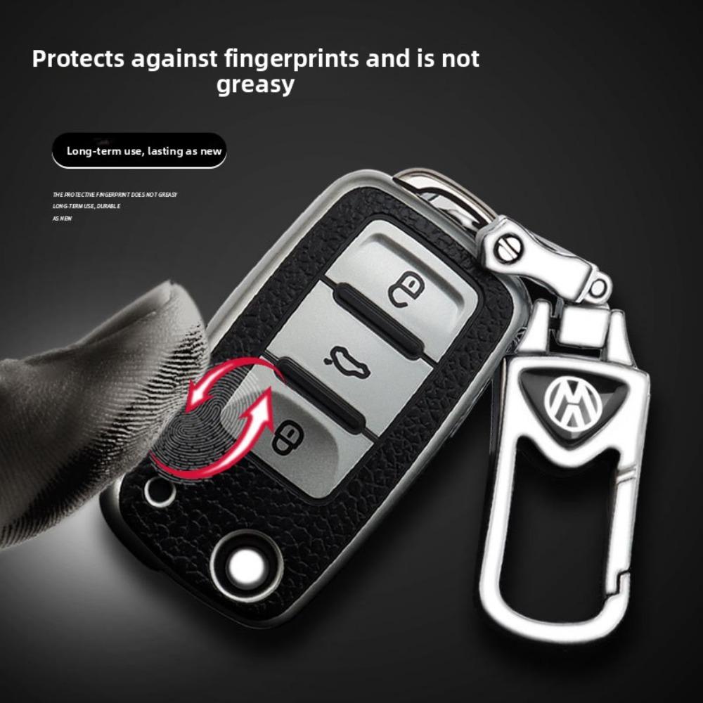 VW Car Key Cover for Polo Golf Jetta Passat Tiguan Santana Leather Key Case Protector