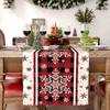 Christmas Print Table Runner Dining Decor Holiday Party Home Tablecloth With Tree Snowman