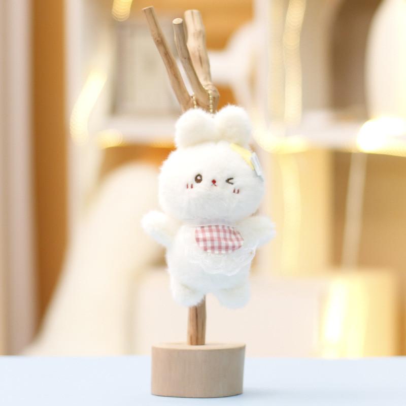 Rabbit Star Bear Plush Toys Keychain Super Soft Short Pile Children Pendant
