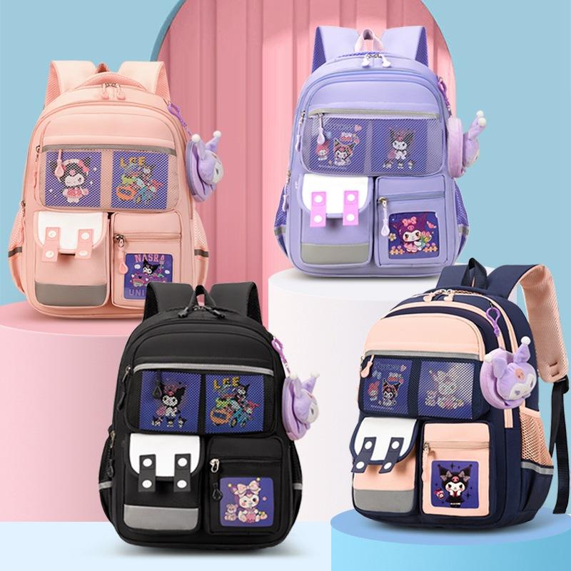 Large Capacity Primary School Schoolbag Cartoon Animation With Pendant Boys And Girls Backpack Cute Children'S Backpack Tide