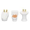3Pcs Dollhouse Miniature Bathroom Set Ceramic Simulation Bathtub Toilet Sink 1/24 Dollhouse