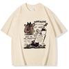 Camiseta Retro americana a la moda para mujer camisetas de veranocamisetas divertidas de gato y café ropa gráfica ropa de