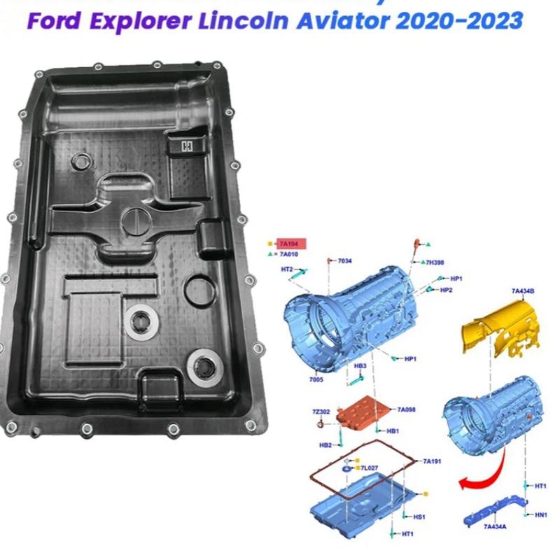 Car Transmission Oil Pan for Ford Explorer Lincoln Aviator 2020-2023 LP5Z-7A194-A LP5Z7A194B