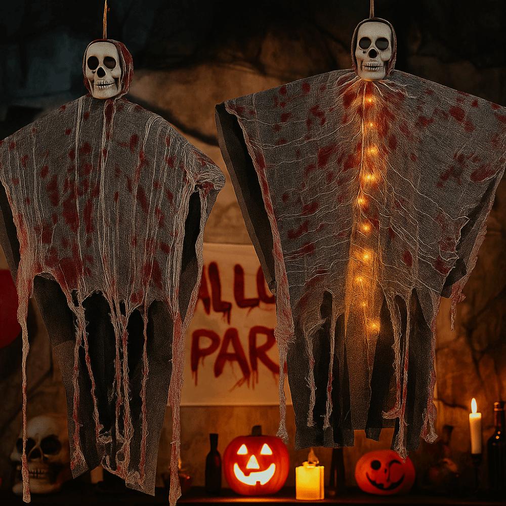 Scary Skeleton Hanging Skull Skeleton Props Spooky Skeleton Ghost Ornament Yard Decoration