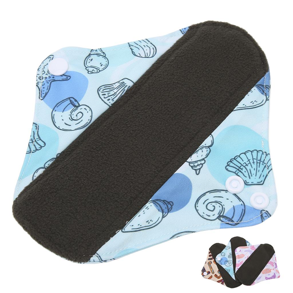 Многоразовая гигиеническая прокладка из бамбукового угля, портативная мягкая печатная элегантная моющаяся менструальная прокладка для женщин