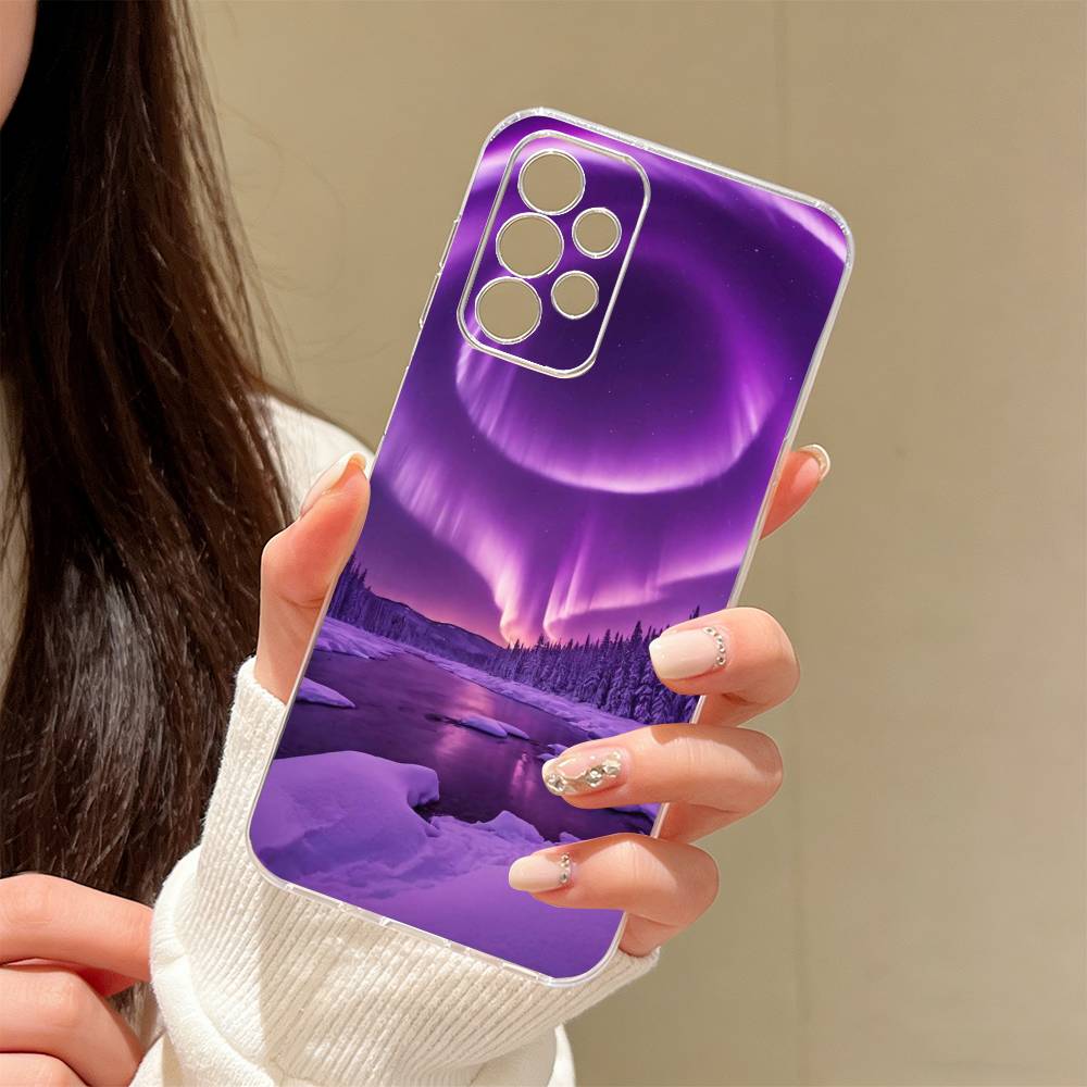 Северное сияние Чехол для телефона Прозрачный силиконовый Мягкий Для Samsung S25,S24,S21,S22,S23,S30,Ultra,S20,Plus,Fe