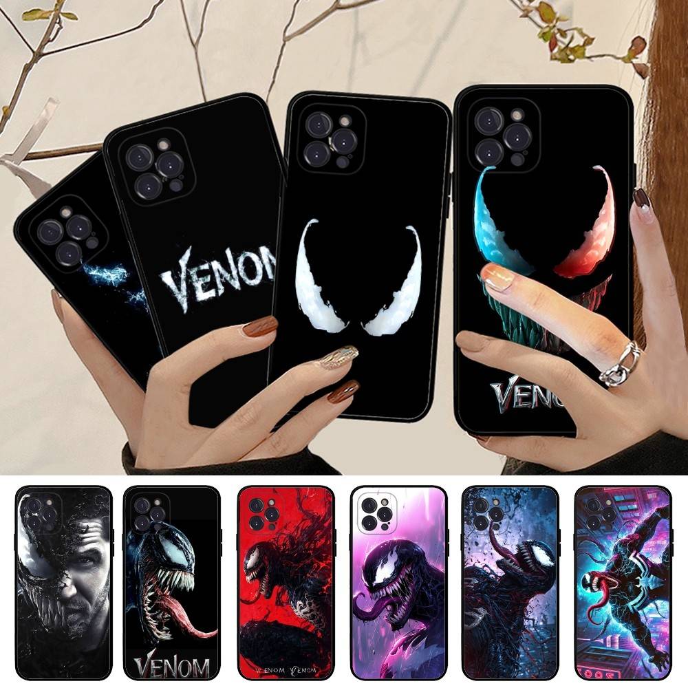 Superhero V-Venom Phone Case For iPhone 16 15 14 11 12 13 Mini Pro XS Max Cover 6 7 8 Plus X Funda Shell