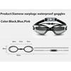 Anti Fog Professional Swimming Goggles Swimming Glasses Myopia with Earplugs Nose Clip Electroplate Waterproof Silicone Swim