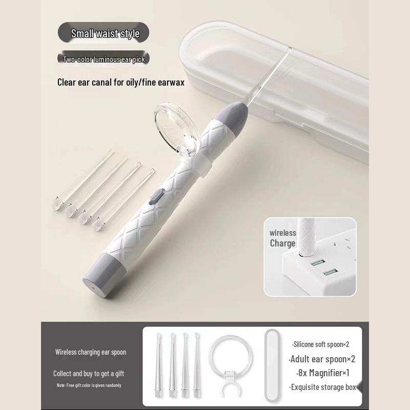 Мягкий наконечник для чистки ушей младенцев со светом и пинцетом