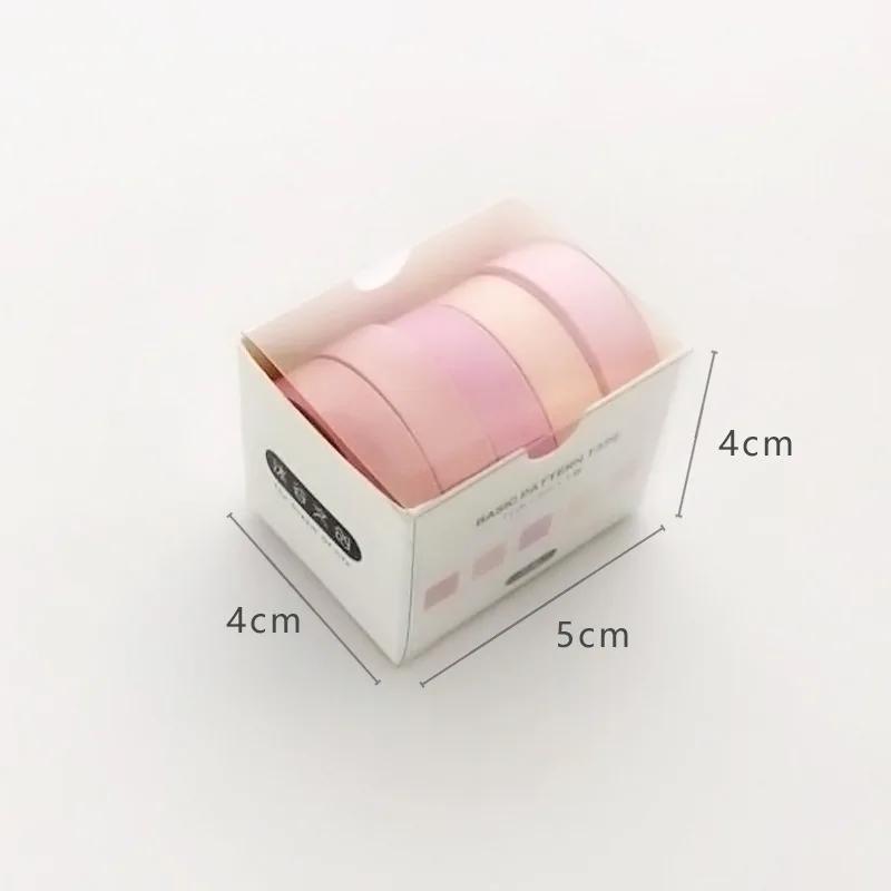 5 Pcs/pack Simple Colorful Basic Style Washi Tape Set DIY Scrapbooking Sticker Label Masking Tape School Office Supply