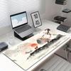 Oriental Ink Plum Blossom Extended Gaming Mouse Pad Non Slip Desk Surface Chinese Mountain Landscape Print For Gaming And Office