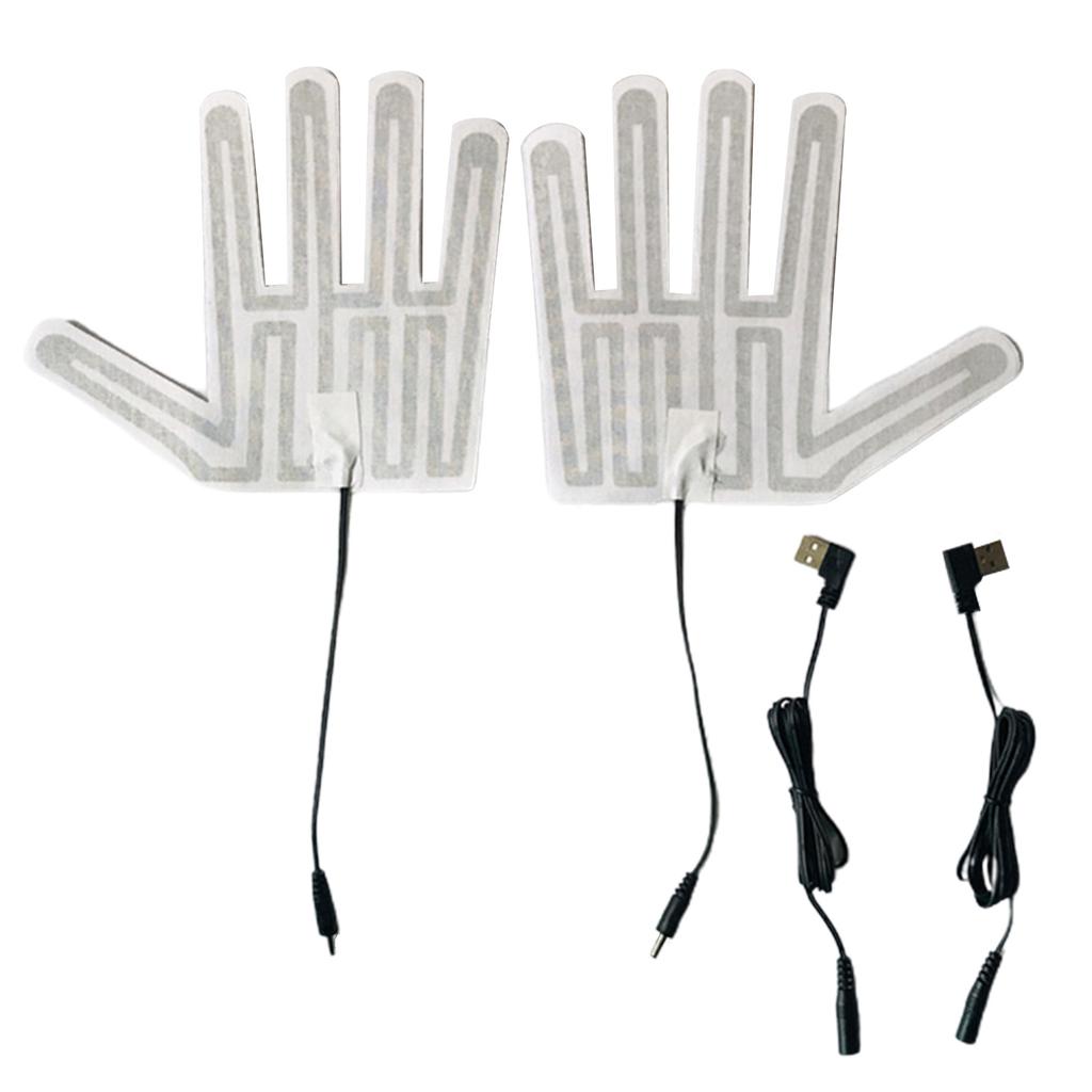 5V USB Heated Gloves Pad 5 Finger Type Electric Gloves Heating Film Pads Rechargeable Hand Heater