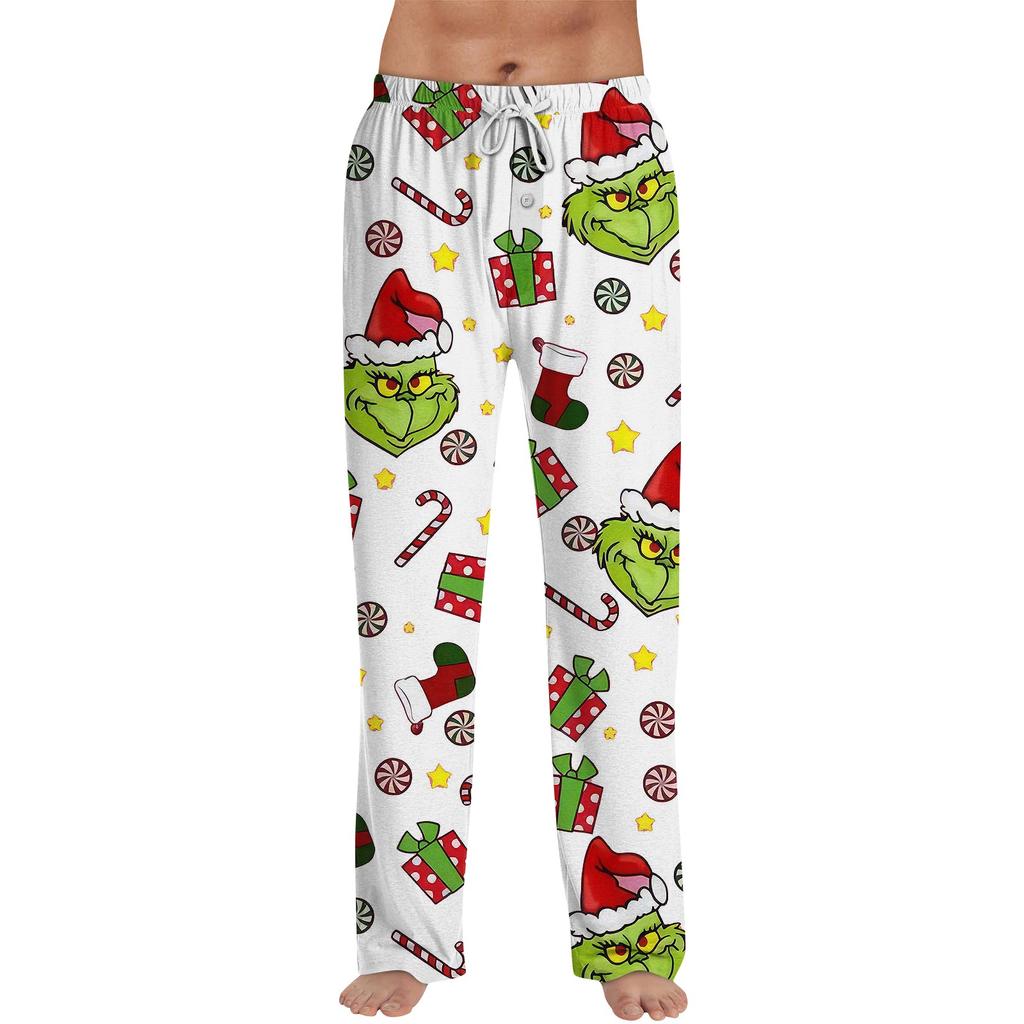 Men's Allover Printed Home Pants Sleeping Pajama Pants Long Pants Pajama Pants