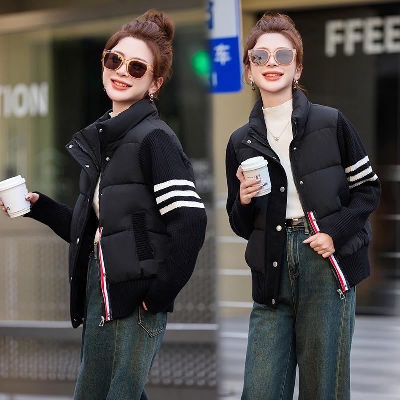 Winter New Short Thickened Cotton Clothes Women'S Fashion Loose Stand-Up Collar Jacket Jacket
