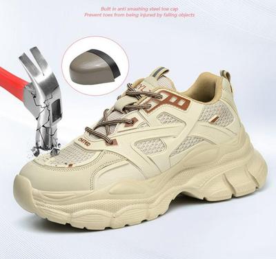 Женская легкая защитная обувь со стальным подноском, защитой от ударов и проколов, мягкой подошвой, не вызывающая усталость ног
