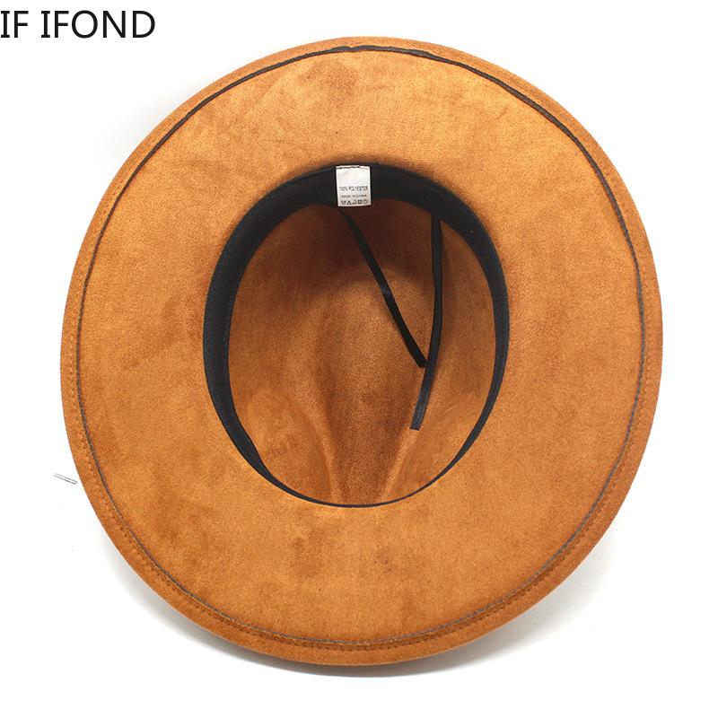 Винтажные замшевые фетровые шляпы-федоры с широкими полями для женщин и мужчин, ковбойская шляпа в стиле вестерн, панама, трилби, официальная вечерние кепка