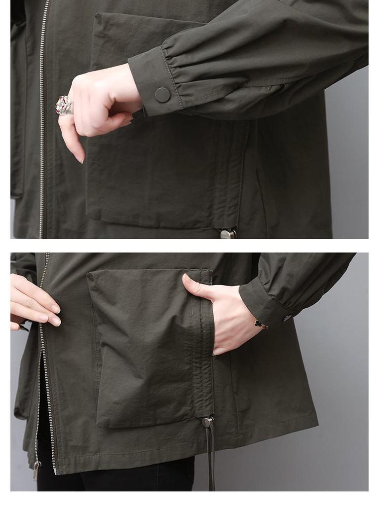 Мамина женская куртка с капюшоном премиум-класса - Новинка 2024 Весна/Осень Повседневный Свободный крой