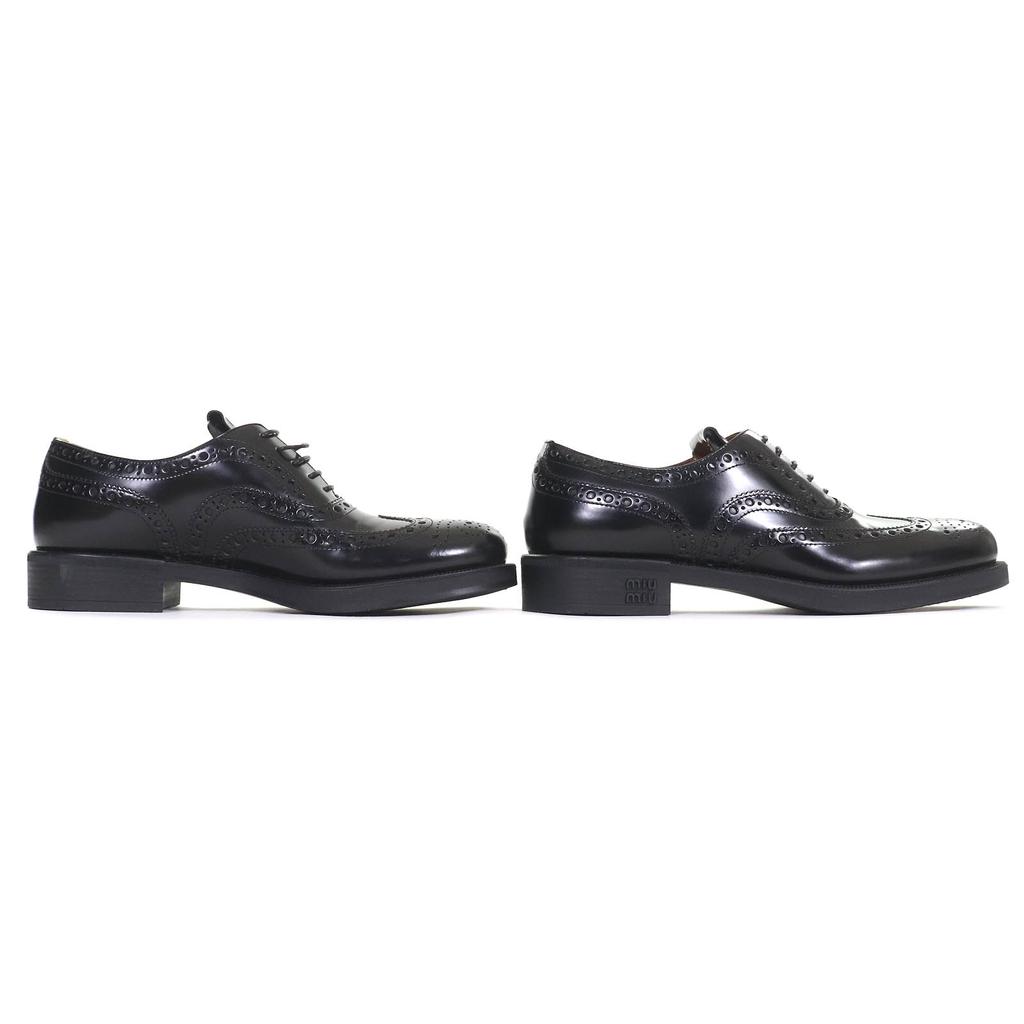 Pristine CHURCH'S Leather shoes Oxford Brogues black leather Women 38 5E038E Used