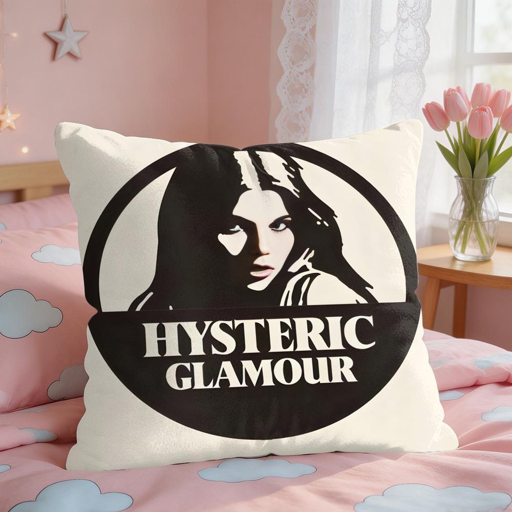 HHystericS Glamour Girl Cushion Cover Square Short Plush Pillow Case Living Room Sofa Home Decor Funda X