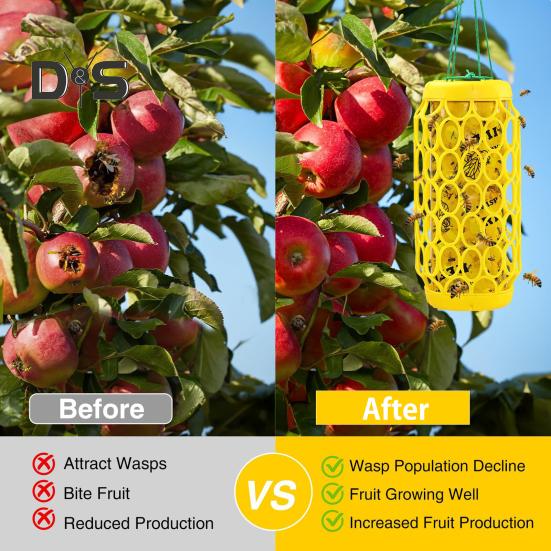 Ловушки для ос Экологичные Яркие цвета Сильная липкость Простые в установке Внутренние/наружные подвесные бумажные ловушки для ос Ловушка для пчел