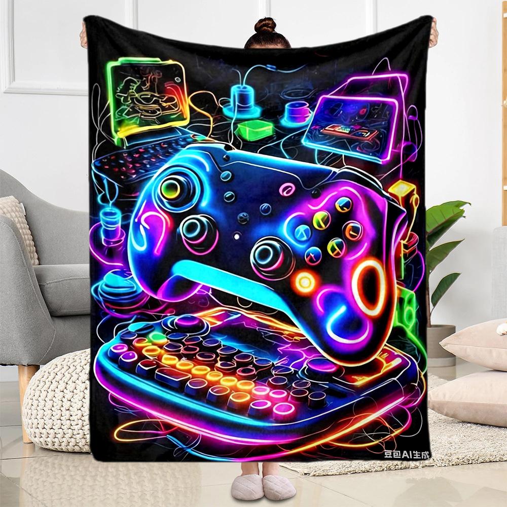 1pc Game Controller Blanket Comfortable Soft Lightweight Multi Seasonal Use for Travel Camping Picnics Sofa Office Bed Living Room Gift for Friends
