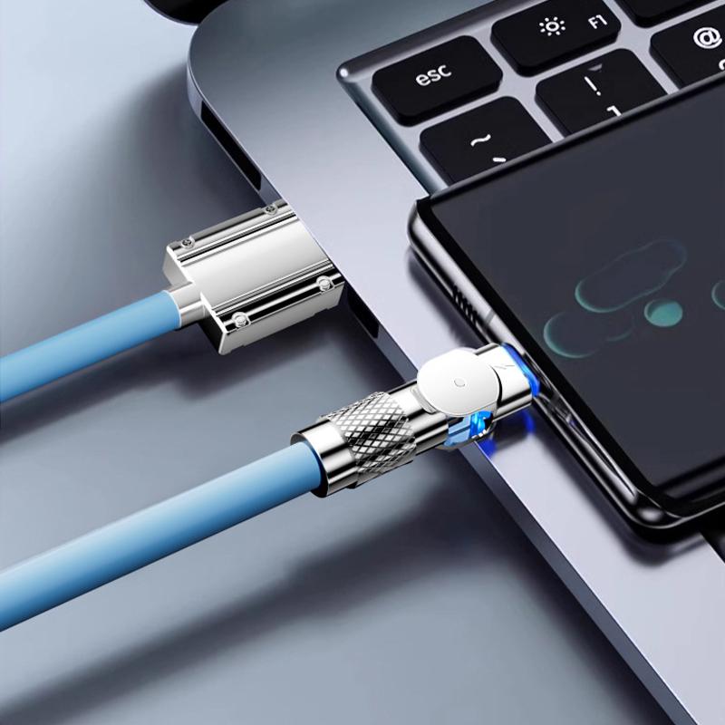 120 Вт 6 А USB Type C 180 градусов Быстрая зарядка для телефона USB C Кабель для передачи данных для Samsung 12 13 HUAWEI 1 м 1,5 м 2 м