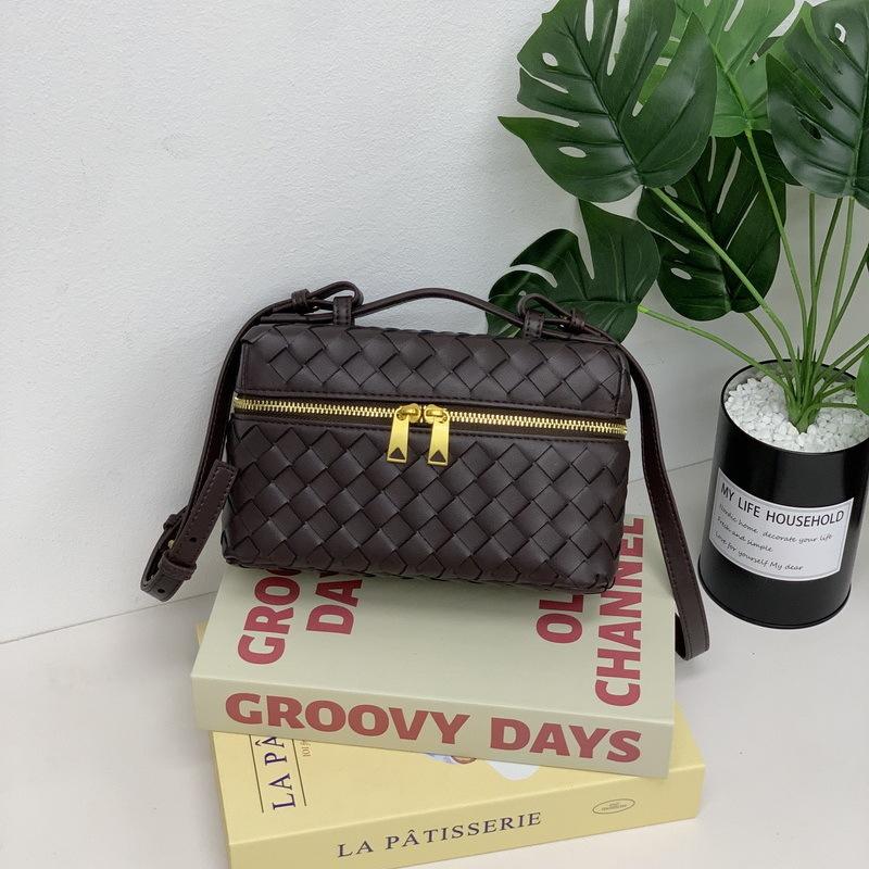 Leather women's bag fashionable woven 22 lunch box bag mini square bag portable shoulder bag