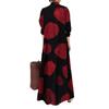 Large Size Cotton and Linen Print Long Sleeve Simple Loose Casual Long Shirt Dress