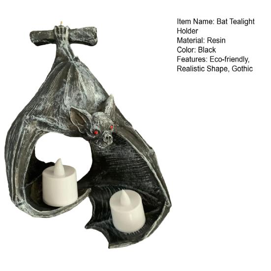 Настенный держатель для чайной свечи в виде летучей мыши, жуткий, экологически чистый, из смолы, реалистичная форма, готический декор для свечей для Хэллоуина, сексуальная одежда для взрослых