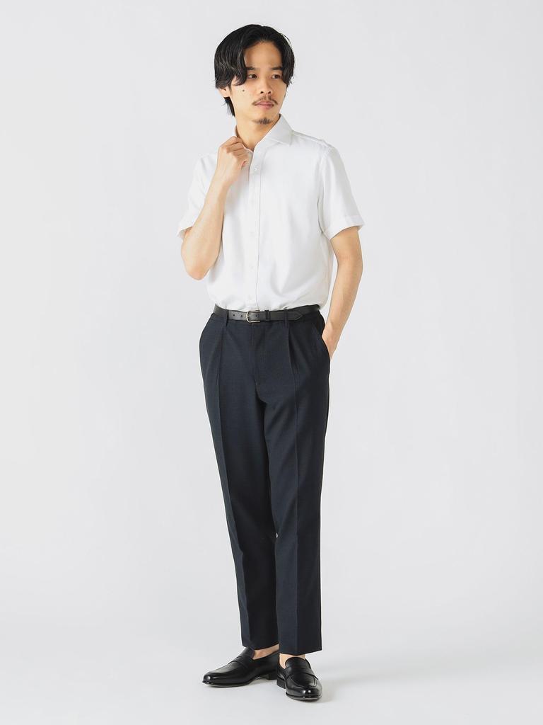 Shirt Herringbone Cutaway Collar Shirt WHITE XL [BEAMS HEART] S/S (S-XL) Men's