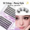 5D Trilogy Eyelashes - Messy & 3D Style, 10 Rows Single Cluster Natural False Eyelashes, Lazy Series Little Devil.