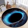 3D Cosmic Black Hole Printed Round Rugs Non-Slip Machine Washable Carpet Kid Bedroom Round Carpets Living Room Floor Mat