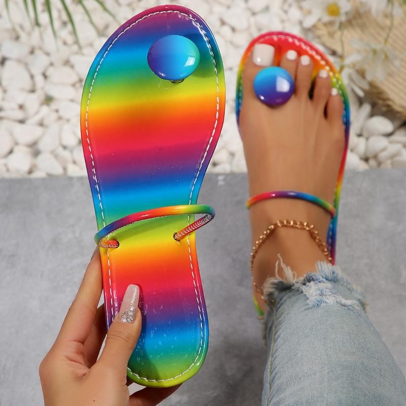 Модные Сексуальные Женские Летние Плоские Шлепанцы С Открытым Носком Римские Пляжные Сандалии Женские 2025 Новый Цвет Слайды Большой Размер 36-43 Обувь для Женщин