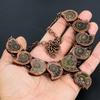 Ammonite Fossil Copper Electroformed Necklace with Adjustable Chain, Handmade Gemstone Jewelry Necklace For Memorial Day