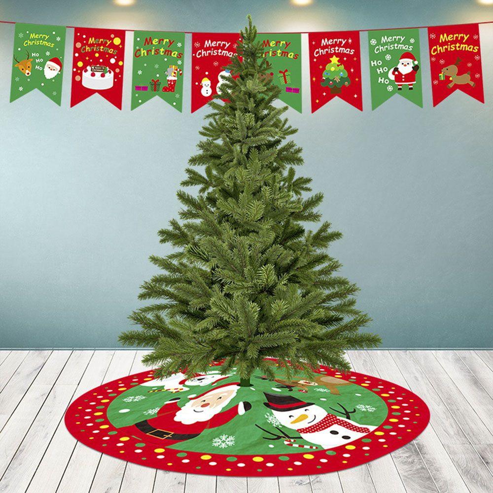 Christmas Happy New Year Outdoor Blanket Carpet Floor Mat Christmas Tree Skirt Xmas Floor Cover