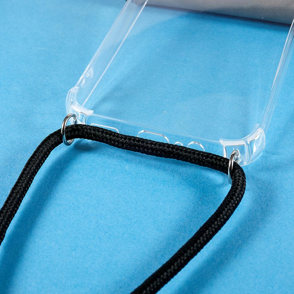 Phone Back Cover for Samsung Galaxy A24 4G (162.1 x 77.6 x 8.3mm) Four Corner Shockproof HD Clear TPU Case with Lanyard