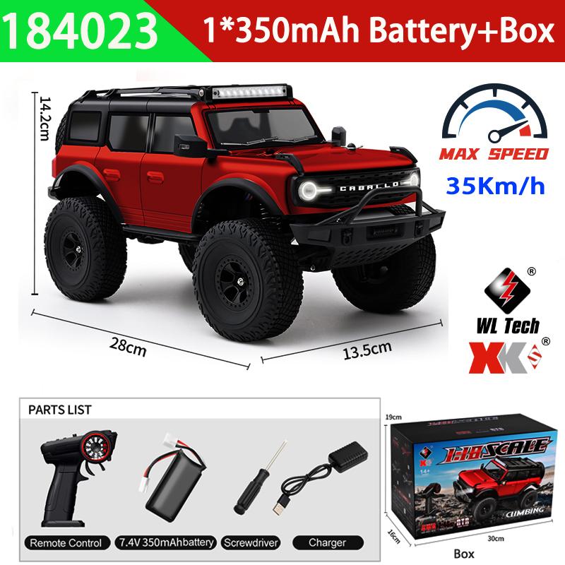 ndzsh1 Wltoys 4WD Climbing RC Car With Full-Scale Controller LED Differential and Cruise Control Outdoor Remote Control Racing Vehicle