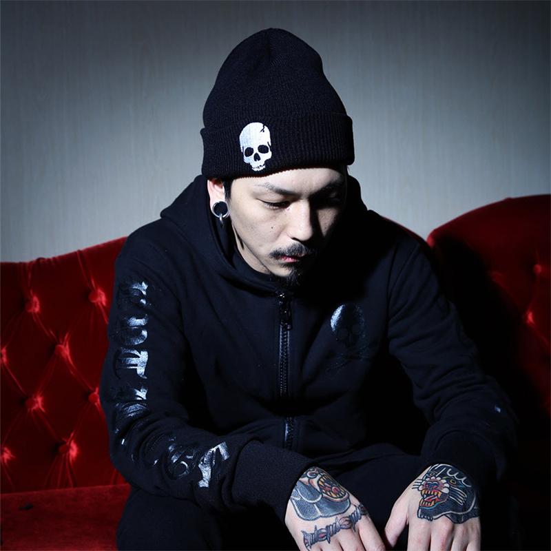 Мужская вязаная шапка с черепом, зимняя шапка унисекс, шапка в стиле хип-хоп, теплая повседневная кепка