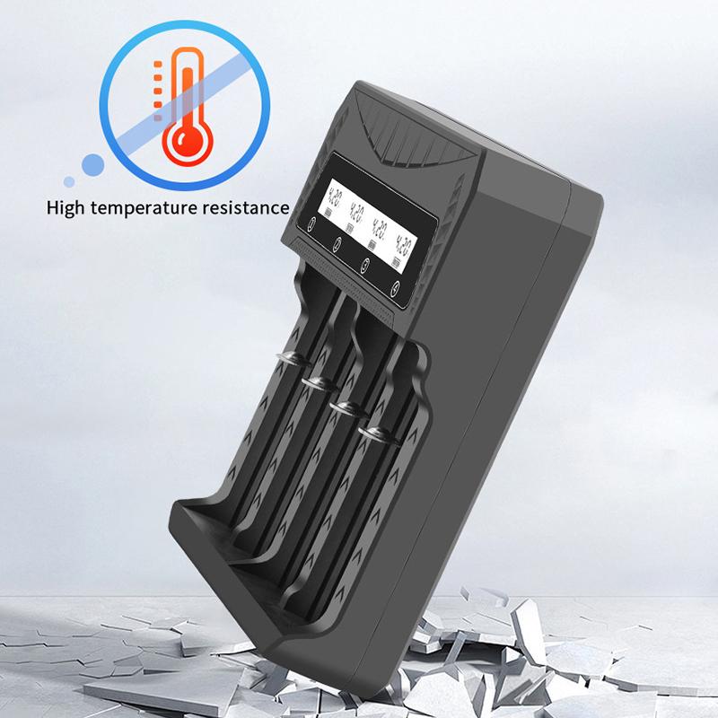 Умное USB-зарядное устройство с ЖК-дисплеем - 1/2/4 слота для Li-Ion 18650 4,2 В и Ni-Mh AA/AAA 1,2 В перезаряжаемых аккумуляторов