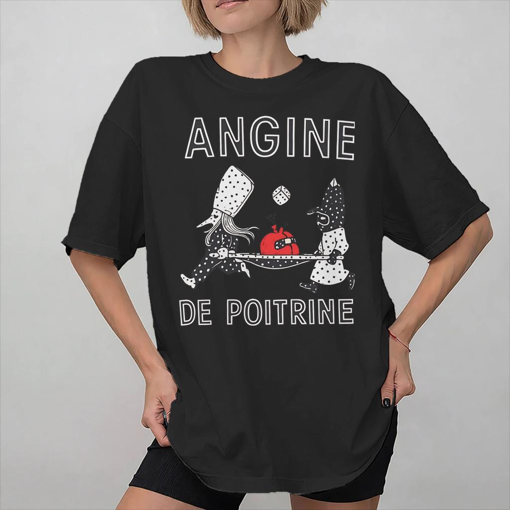 Angine de Poitrine Band Graphic Printed T Shirt Unisex Women Cotton Tee Shirt Clothing