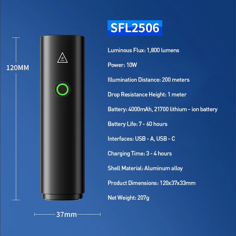 Philips SFL2506 Велосипедный фонарь Прочный корпус из алюминиевого сплава – Устойчивый к коррозии и ударам