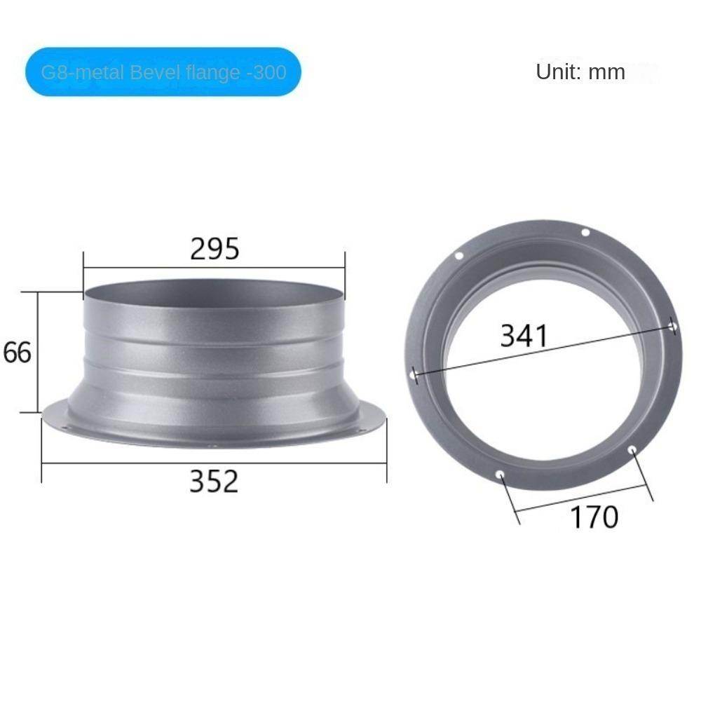 Металлический фланец-переходник для вытяжного воздуховода 75-300 мм Фланец для воздуховода вентиляционного отверстия Адаптер со скошенным фланцем Кухня